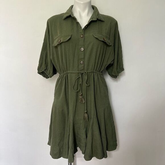 Grace + Karma Linen Blend button front dress - Picture 4 of 11